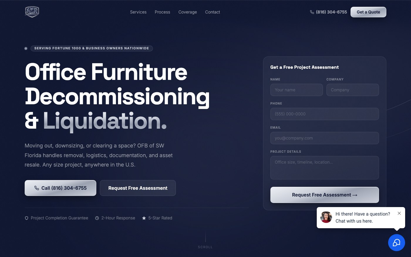 Office Furniture Brokers of SWFL website homepage